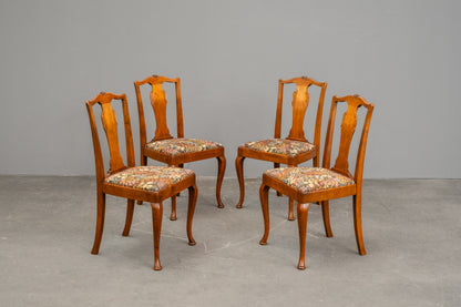 Jugendstil 4er Set Stühle in Eiche - Anfang des 20.Jahrhunderts