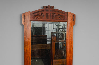 Jugendstil Wandspiegel mit Konsole in Nussbaum - Anfang des 20.Jahrhunderts
