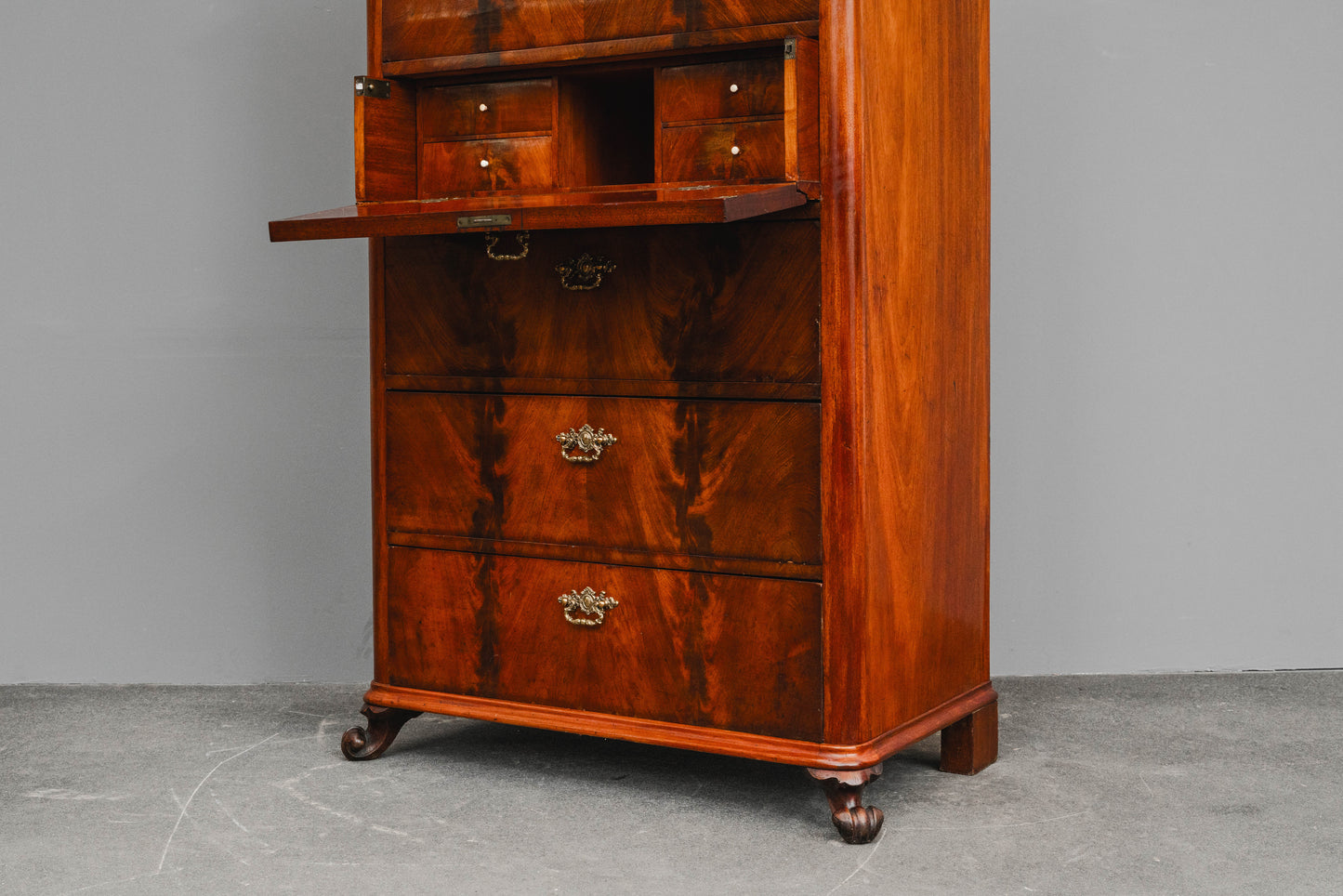 Biedermeier Kommode mit Sekretärfach in Mahagoni - 1.Hälfte des 19.Jahrhunderts