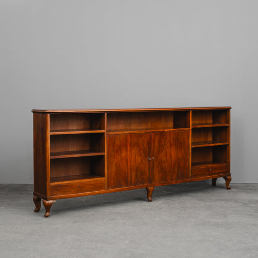 Großes Jugendstil Bücherregal in Nussbaum - Anfang des 20.Jahrhunderts