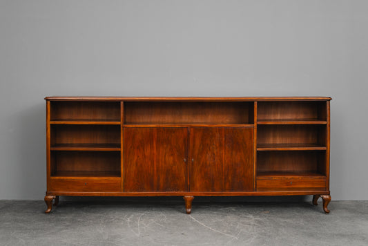 Großes Jugendstil Bücherregal in Nussbaum - Anfang des 20.Jahrhunderts