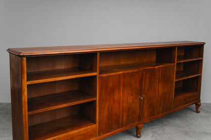 Großes Jugendstil Bücherregal in Nussbaum - Anfang des 20.Jahrhunderts