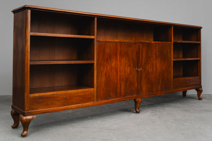 Großes Jugendstil Bücherregal in Nussbaum - Anfang des 20.Jahrhunderts