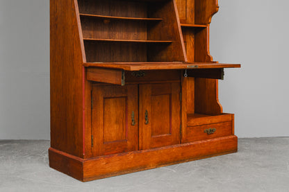 Jugendstil Bücherregal mit Sekretärfach in Eiche - Anfang des 20.Jahrhunderts