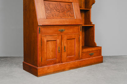 Jugendstil Bücherregal mit Sekretärfach in Eiche - Anfang des 20.Jahrhunderts