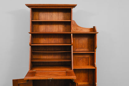 Jugendstil Bücherregal mit Sekretärfach in Eiche - Anfang des 20.Jahrhunderts