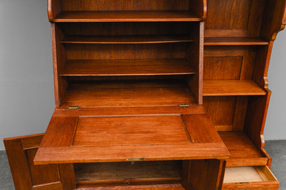 Jugendstil Bücherregal mit Sekretärfach in Eiche - Anfang des 20.Jahrhunderts