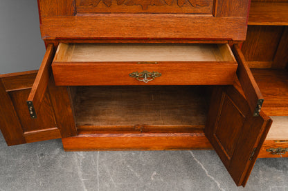 Jugendstil Bücherregal mit Sekretärfach in Eiche - Anfang des 20.Jahrhunderts