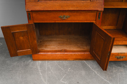 Jugendstil Bücherregal mit Sekretärfach in Eiche - Anfang des 20.Jahrhunderts