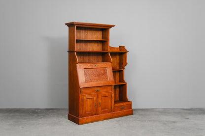 Jugendstil Bücherregal mit Sekretärfach in Eiche - Anfang des 20.Jahrhunderts
