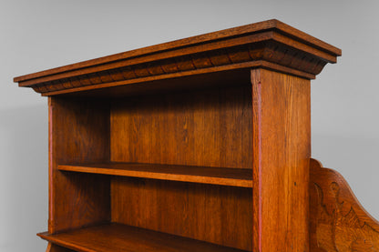 Jugendstil Bücherregal mit Sekretärfach in Eiche - Anfang des 20.Jahrhunderts