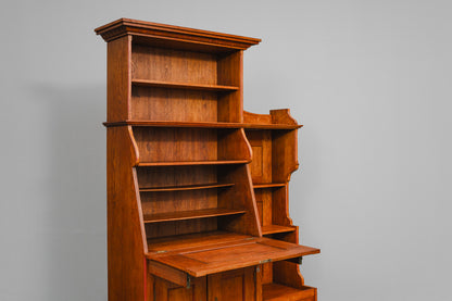 Jugendstil Bücherregal mit Sekretärfach in Eiche - Anfang des 20.Jahrhunderts
