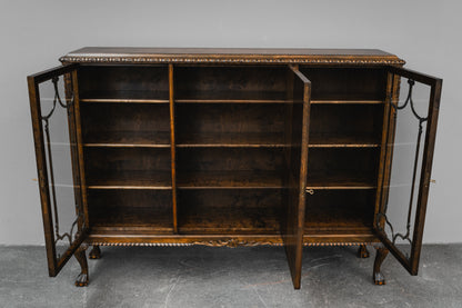 Neobarock Bücherschrank in Birke - 1.Hälfte des 20.Jahrhunderts