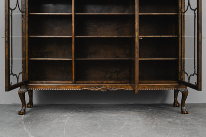 Neobarock Bücherschrank in Birke - 1.Hälfte des 20.Jahrhunderts