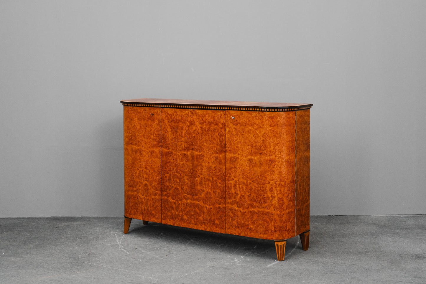 Art Déco Sideboard in Birkenwurzel & Ulme - 1.Hälfte des 20.Jahrhunderts