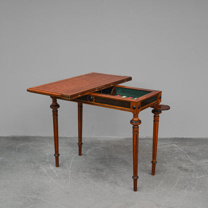 Gründerzeit Spieltisch / Backgammon-Tisch in Nussbaum - Ende des 19.Jahrhunderts