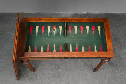 Gründerzeit Spieltisch / Backgammon-Tisch in Nussbaum - Ende des 19.Jahrhunderts