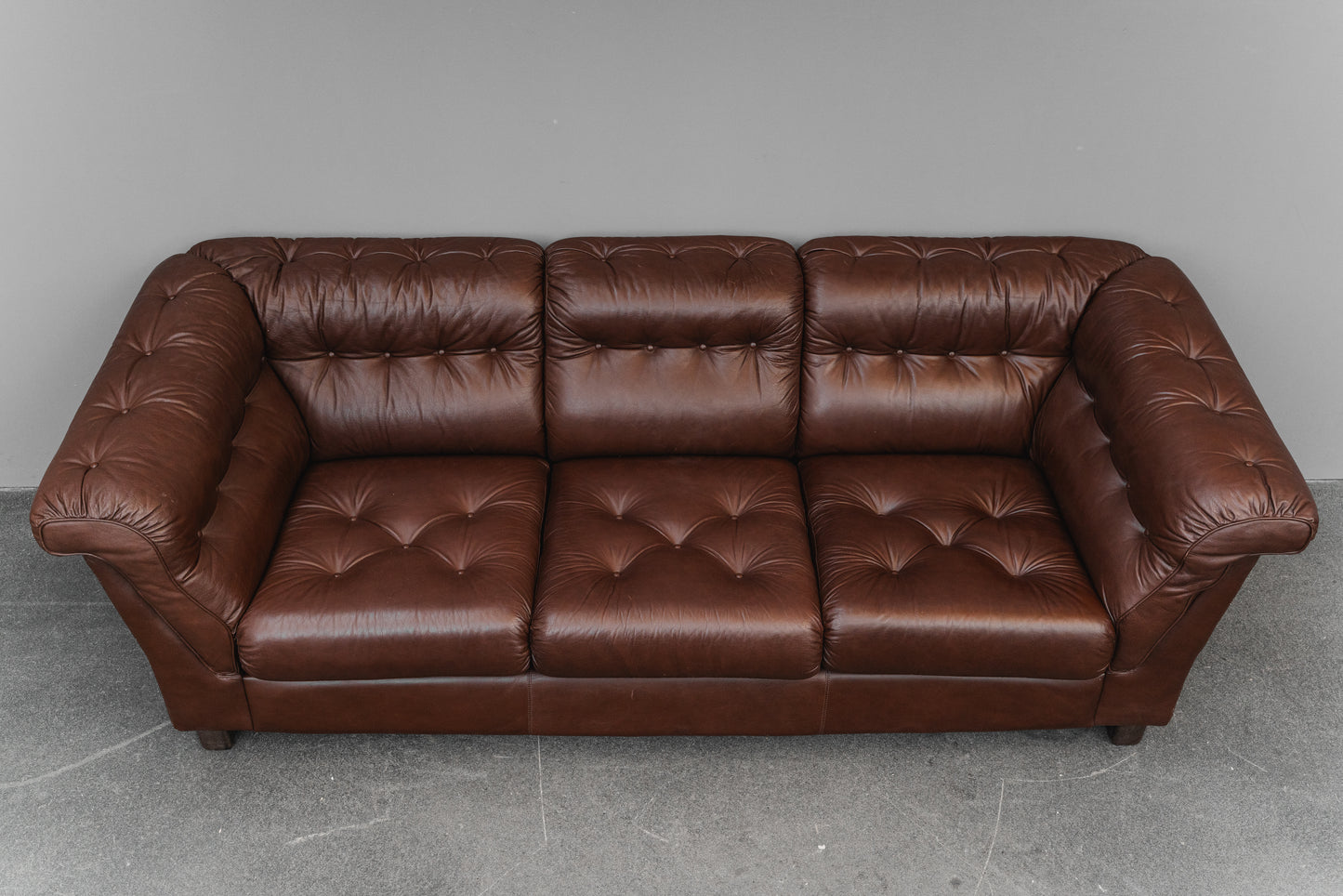 Vintage Dreisitzer Sofa in Braun - 2.Hälfte des 20.Jahrhunderts