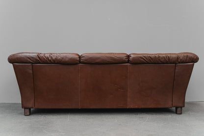 Vintage Dreisitzer Sofa in Braun - 2.Hälfte des 20.Jahrhunderts