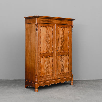 Louis Philippe Wäscheschrank in Eiche & Mahagoni - 2.Hälfte des 19.Jahrhunderts