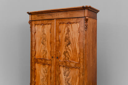 Louis Philippe Wäscheschrank in Eiche & Mahagoni - 2.Hälfte des 19.Jahrhunderts