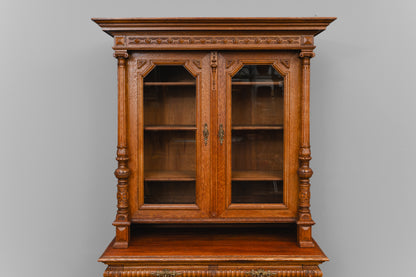 Gründerzeit Bücherschrank in Eiche - 2.Hälfte des 19.Jahrhunderts