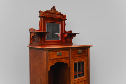 asymmetrisches Jugendstil Vertiko in Nussbaum - Anfang des 20.Jahrhunderts
