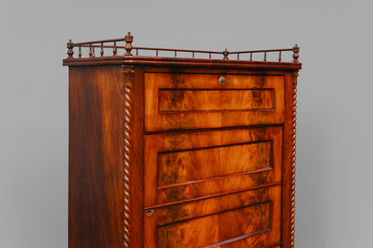 Schmaler Biedermeier Schrank in Mahagoni - Mitte des 19.Jahrhunderts