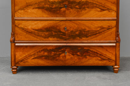 Biedermeier Kommode mit Kabinettschublade in Mahagoni - Mitte des 19.Jahrhunderts