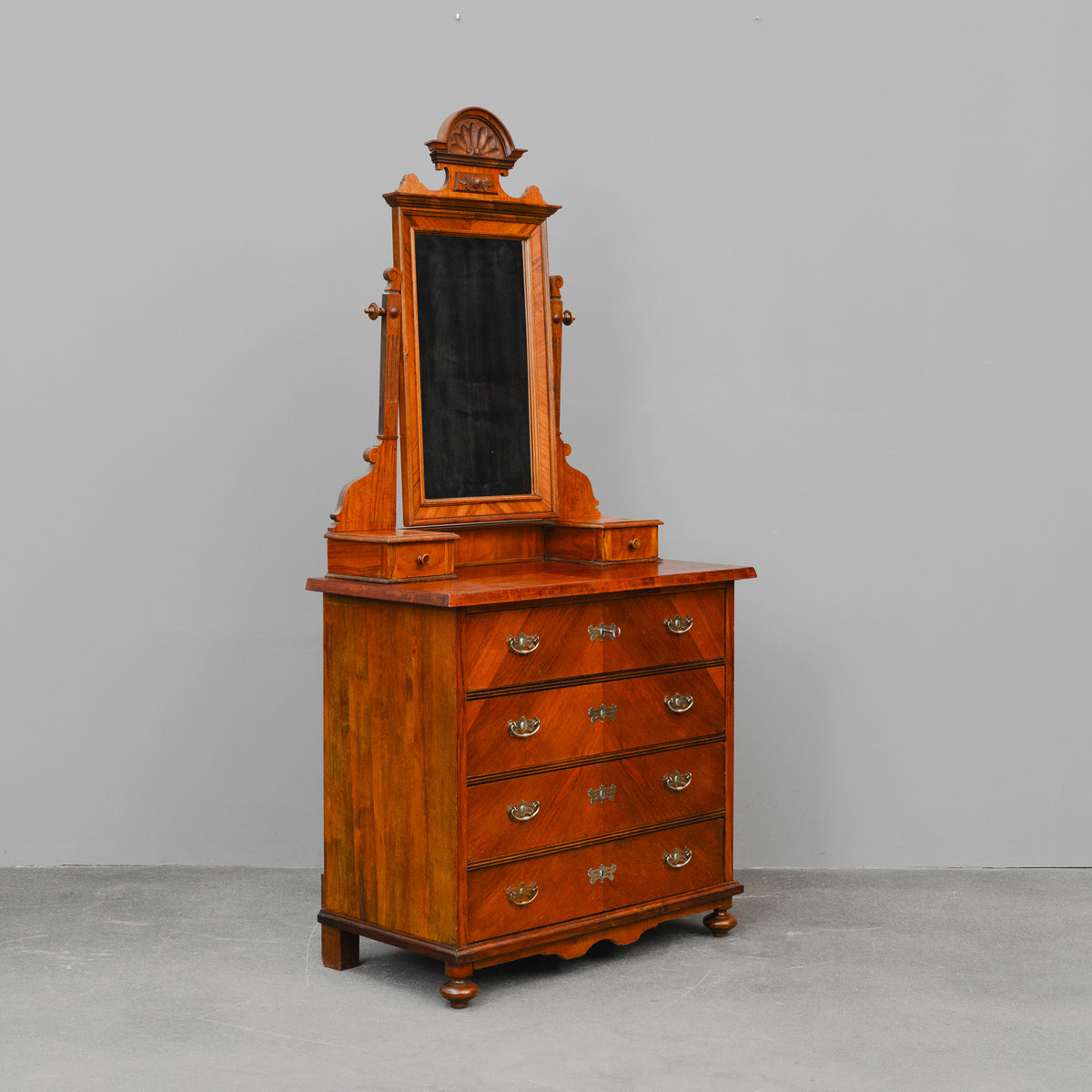 Gründerzeit/Jugendstil Kommode mit Spiegelaufsatz - um 1900