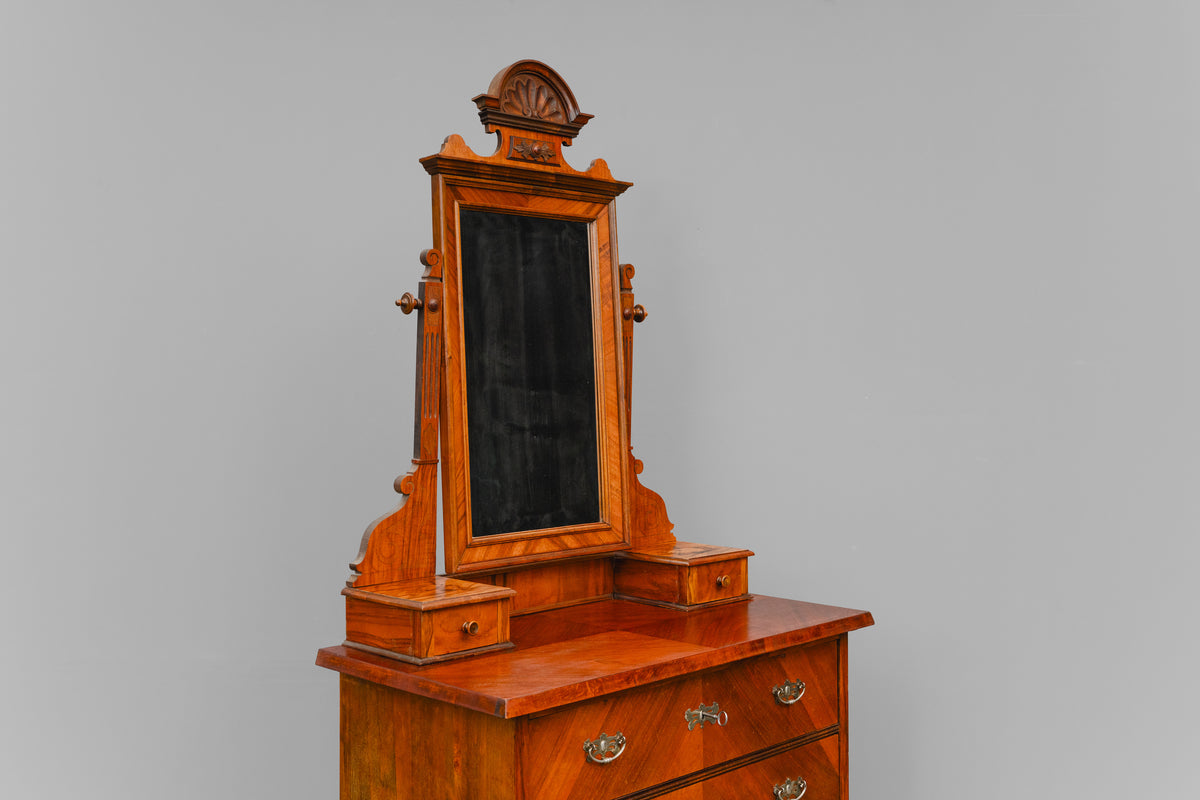 Gründerzeit/Jugendstil Kommode mit Spiegelaufsatz - um 1900