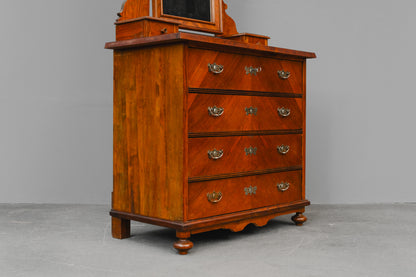 Gründerzeit/Jugendstil Kommode mit Spiegelaufsatz - um 1900