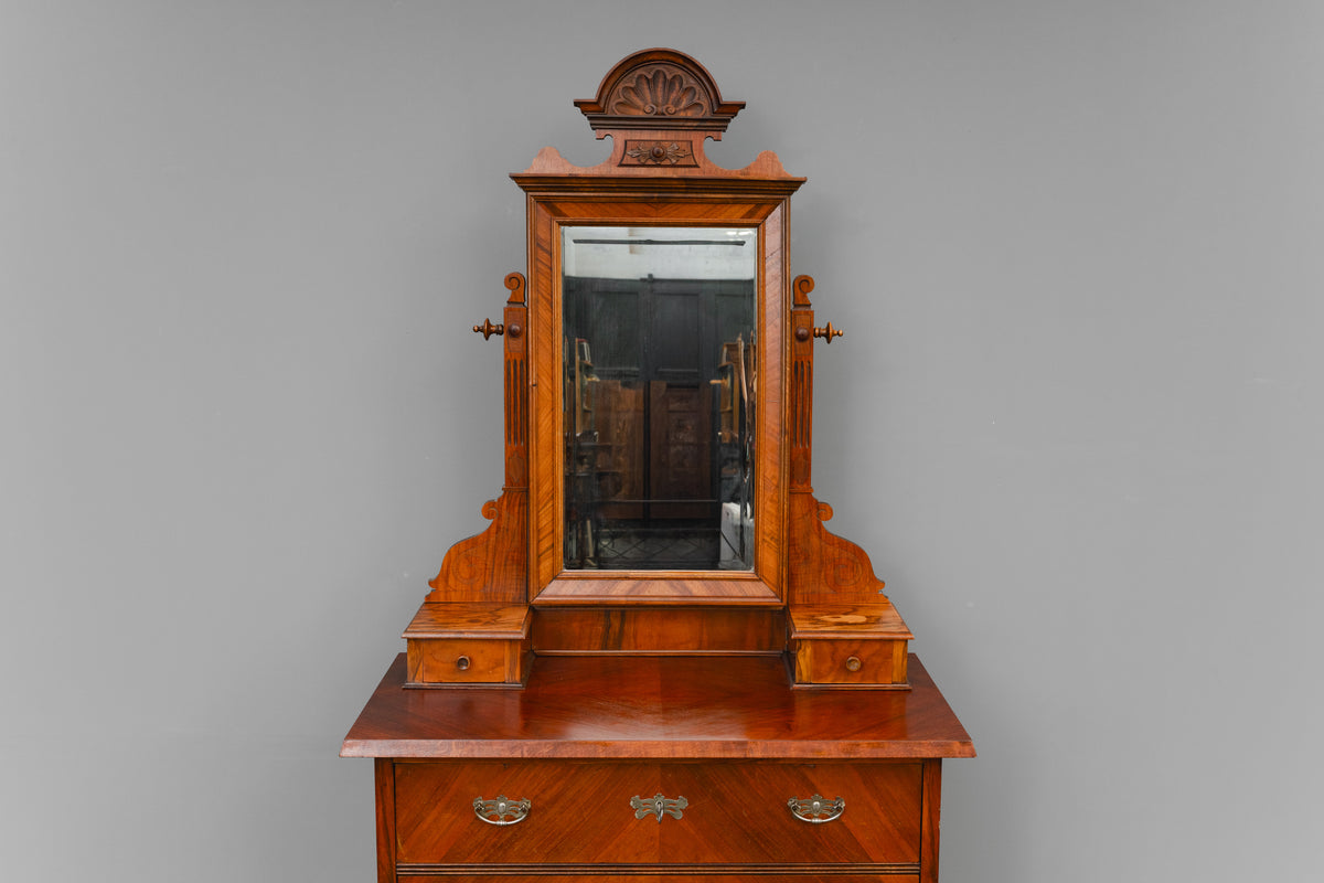 Gründerzeit/Jugendstil Kommode mit Spiegelaufsatz - um 1900