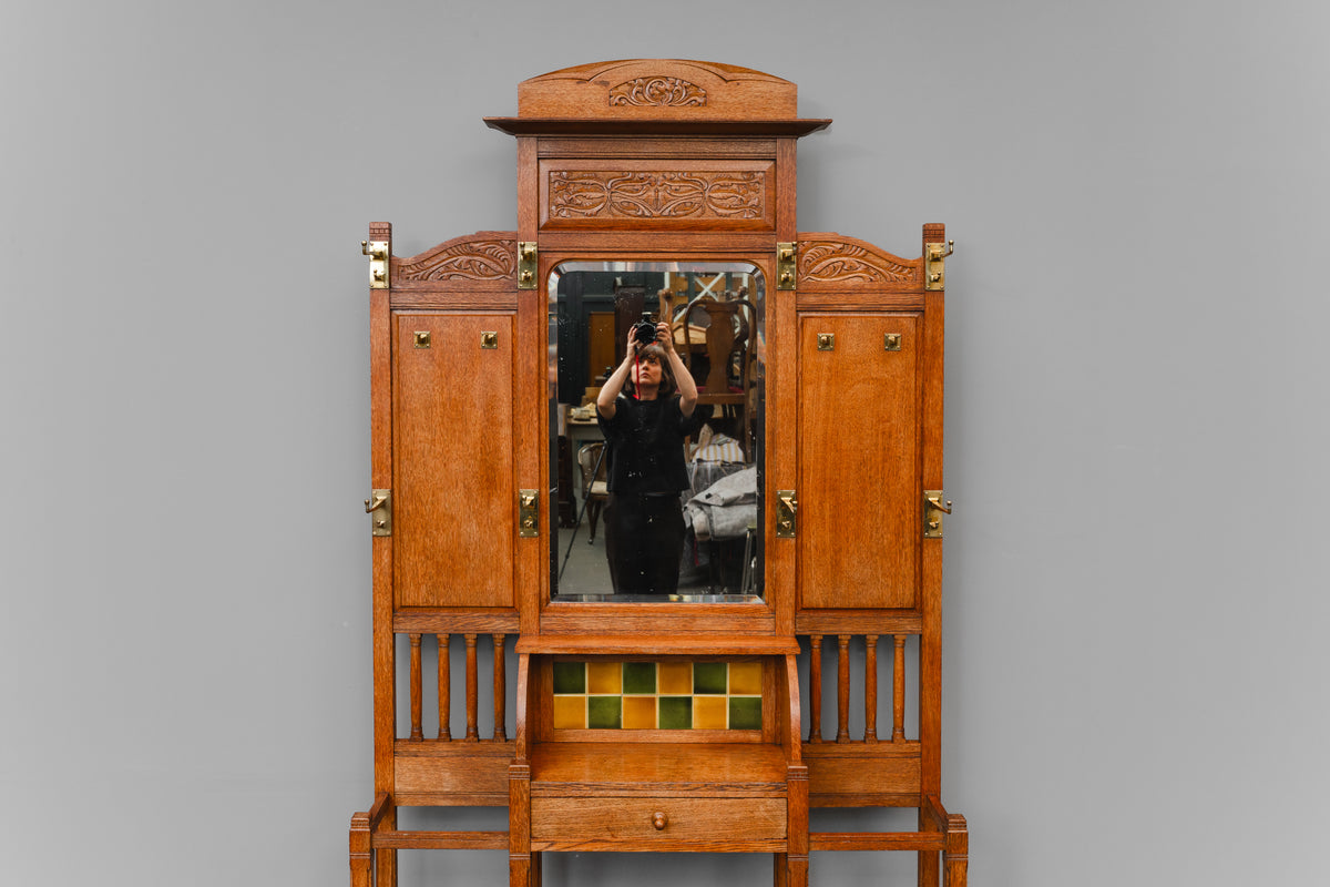 Jugendstil Garderobe in Eiche - Anfang des 20.Jahrhunderts