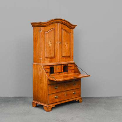Schrägklappen-Aufsatzsekretär im Biedermeier/Barock Stil - erste Hälfte des 19.Jahrhunderts