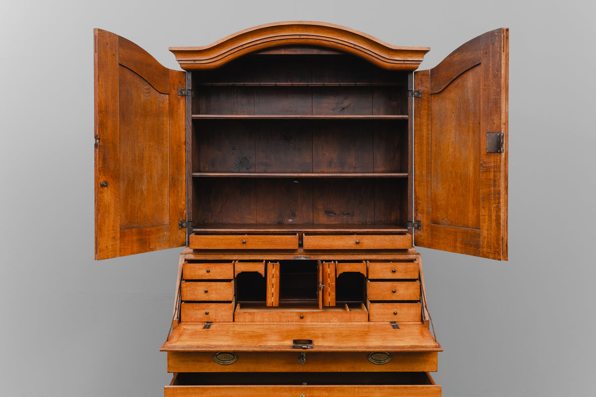 Schrägklappen-Aufsatzsekretär im Biedermeier/Barock Stil - erste Hälfte des 19.Jahrhunderts
