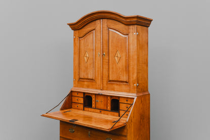 Schrägklappen-Aufsatzsekretär im Biedermeier/Barock Stil - erste Hälfte des 19.Jahrhunderts