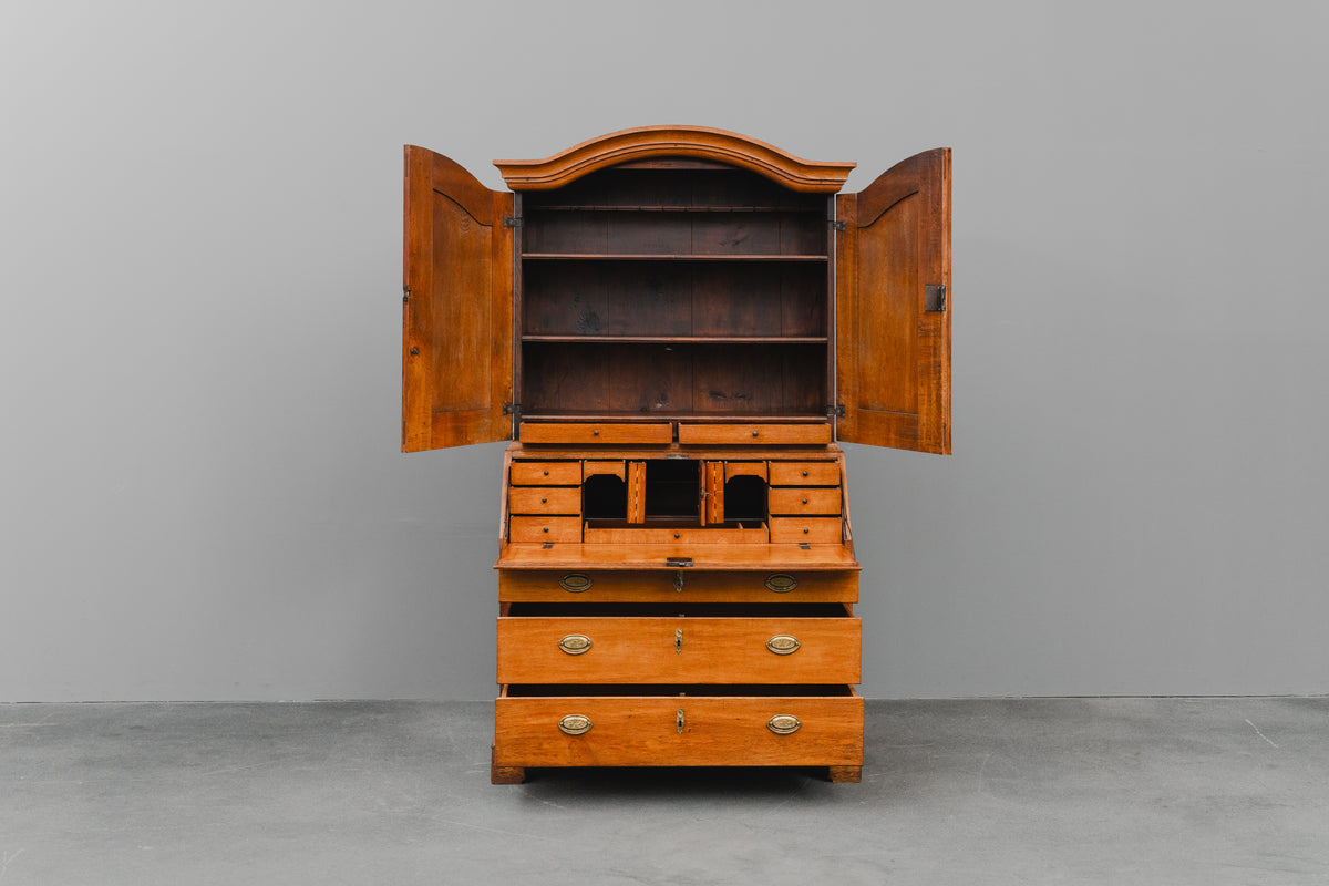 Schrägklappen-Aufsatzsekretär im Biedermeier/Barock Stil - erste Hälfte des 19.Jahrhunderts