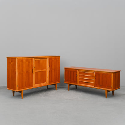 Mid-Century Highboard in Teak & Eiche - Mitte des 20.Jahrhunderts
