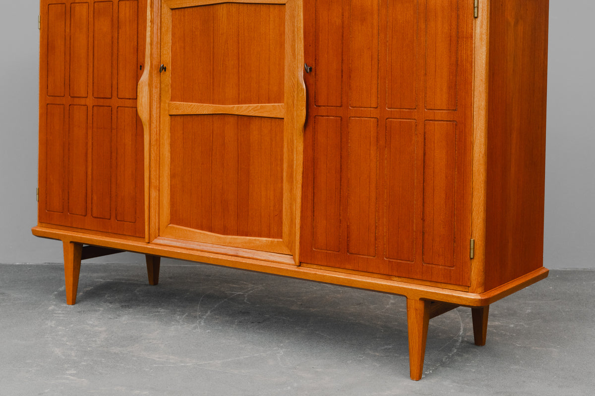 Mid-Century Highboard in Teak & Eiche - Mitte des 20.Jahrhunderts