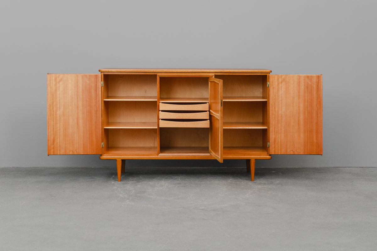 Mid-Century Highboard in Teak & Eiche - Mitte des 20.Jahrhunderts