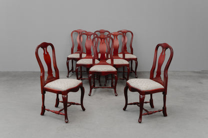 8er Set Stühle im Antik Stil in Buche - zweite Hälfte des 20.Jahrhunderts