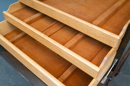 Jugendstil Besteckschrank in Eiche - um 1900