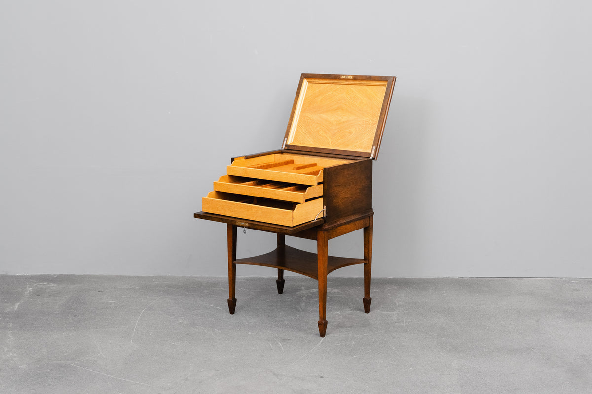 Jugendstil Besteckschrank in Eiche - um 1900