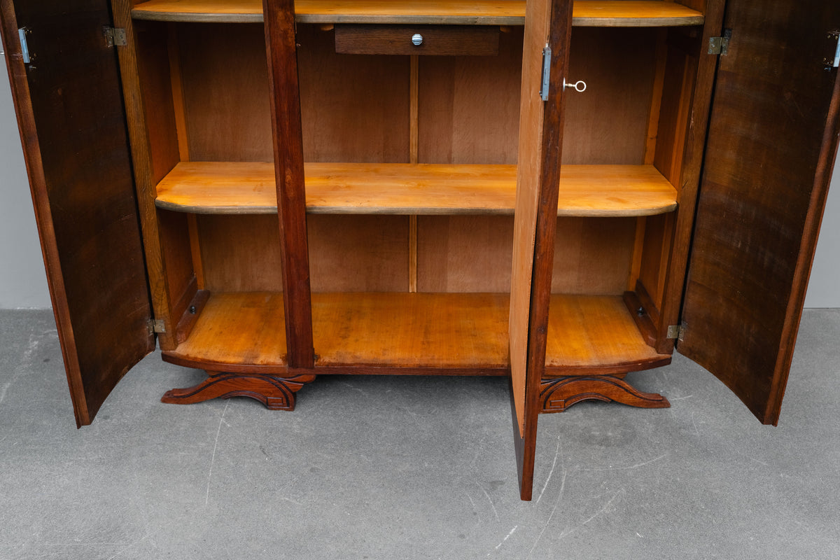 Art Déco Kleiderschrank in Eiche und Nussbaum - 1920er / 1930er Jahre