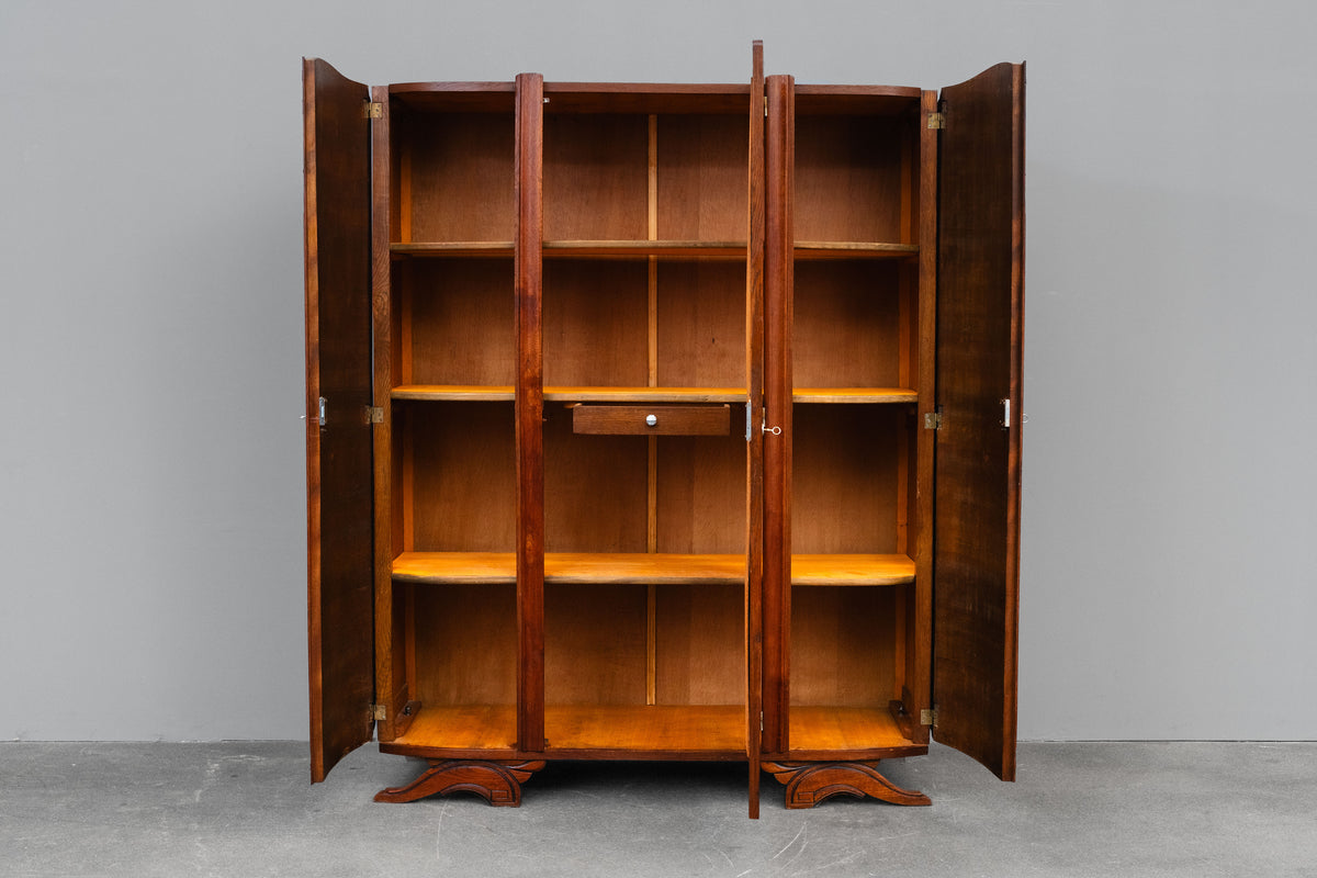 Art Déco Kleiderschrank in Eiche und Nussbaum - 1920er / 1930er Jahre