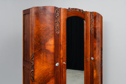 Art Déco Kleiderschrank in Eiche und Nussbaum - 1920er / 1930er Jahre