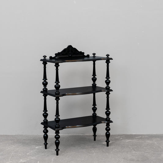 Kleine Gründerzeit Etagere schwarz lackiert - um 1900