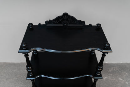 Kleine Gründerzeit Etagere schwarz lackiert - um 1900
