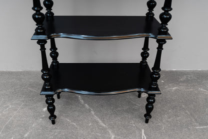 Kleine Gründerzeit Etagere schwarz lackiert - um 1900